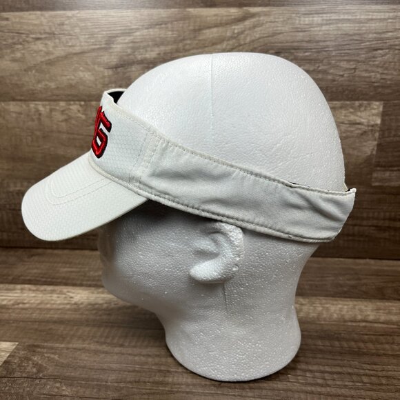Ping Visor Hat White Red Adjustable Hook and Loop One Size Golf - Picture 4 of 8